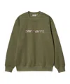 Carhartt Cotton Crewneck Sweatshirt In Military Green With Logo In Green