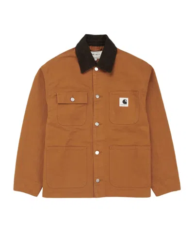 Carhartt Long-sleeved Work Jacket In Brown