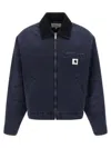 Carhartt Loose-fit Blue Og Detroit Jacket With Corduroy Collar In Blue