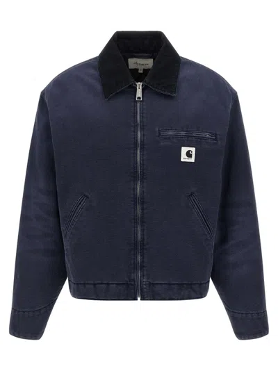 Carhartt Loose-fit Blue Og Detroit Jacket With Corduroy Collar