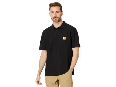Carhartt Loose Fit Midweight Short Sleeve Pocket Polo In Black