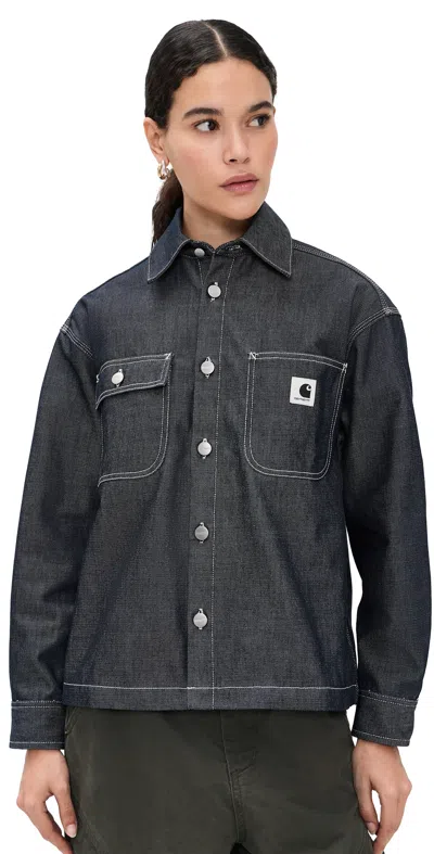 Carhartt Louis Denim Shirt Jacket Blue In Gray