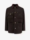 Carhartt Work In Progress Lowis Brushed Houndstooth Chore Coat In Brown
