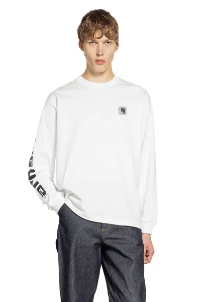 Carhartt Archived Script Long-sleeved T-shirt In White