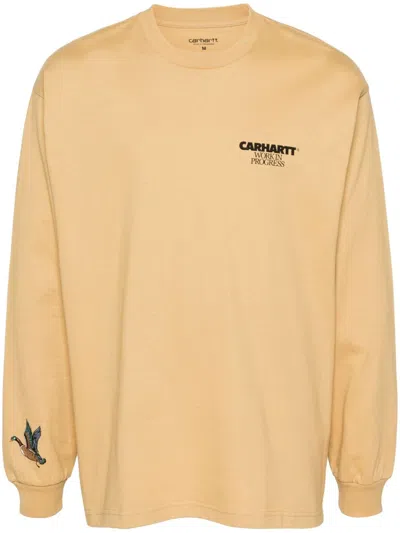 Carhartt Yellow Ducks Long Sleeve T-shirt In Xx 1yh Bourbon