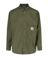 Carhartt Poplin Irwin Shirt With Button-down Collar In Turtle