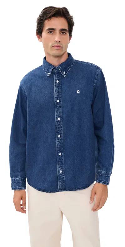 Carhartt Lucas Denim Shirt Blue (stone Washed)