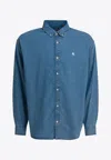 Carhartt Lucas Long-sleeved Denim Shirt In Blue