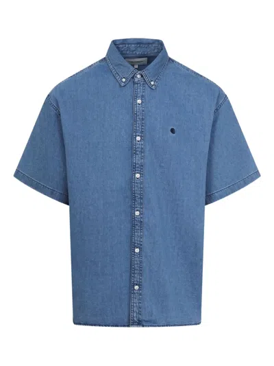 Carhartt Lucas Short-sleeve Denim Shirt In Blue