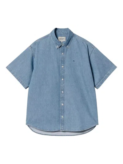 Carhartt Lucas Short-sleeve Denim Shirt In Blue
