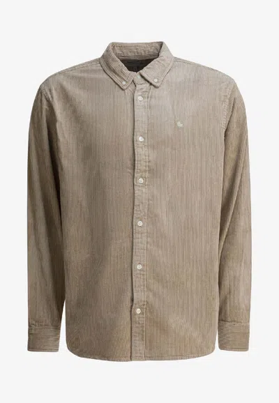 Carhartt Madison Cord Long-sleeved Corduroy Shirt In Brown