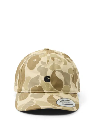 Carhartt Madison Logo Cap In Camo Duck Desert Black