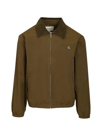 Carhartt Medium-weight Ripstop Cotton Jacket With Ribbed Velvet Collar In Transparent