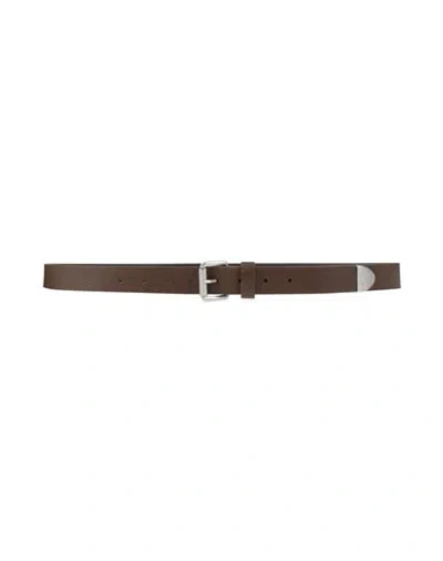 Carhartt Man Belt Chocolate Brown Size 38 Leather