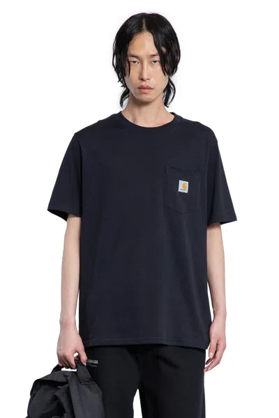 Carhartt Navy Pocket T-shirt In 1cxx Dark Navy