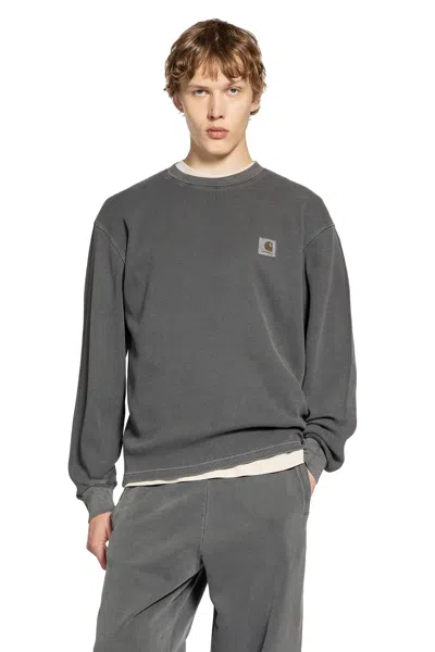 Carhartt Man Black T-shirts & Tank Tops In Gray