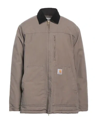 Carhartt Man Coat Khaki Size Xl Cotton In Brown