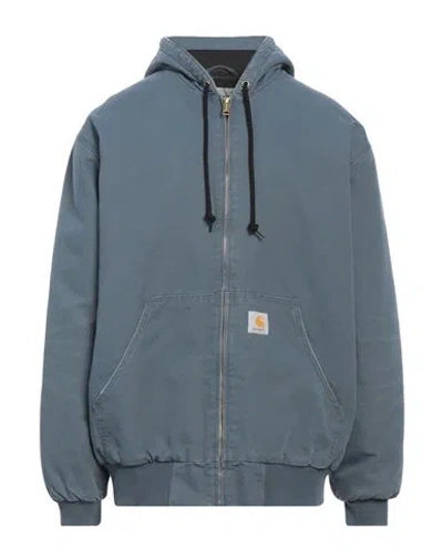 Carhartt Man Jacket Bright Blue Size Xxl Organic Cotton