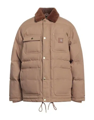 Carhartt Man Jacket Camel Size L Cotton In Sand