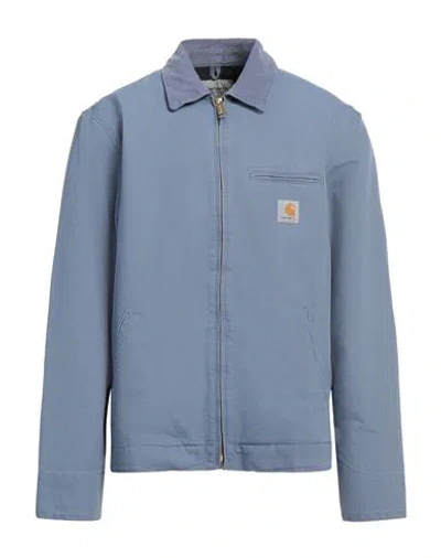 Carhartt Man Jacket Slate Blue Size L Organic Cotton