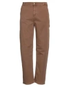 Carhartt Man Pants Brown Size 29 Cotton, Elastane In Brown