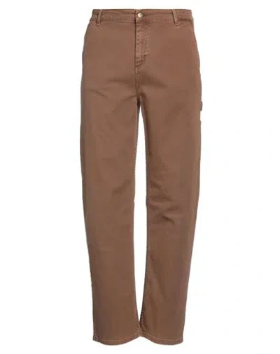 Carhartt Man Pants Brown Size 29 Cotton, Elastane