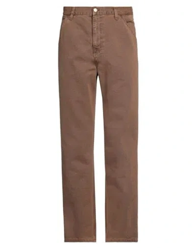 Carhartt Man Pants Camel Size 32w-32l Cotton In Beige