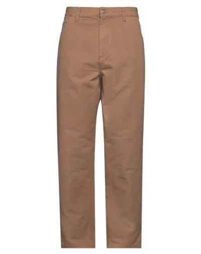 Carhartt Man Pants Camel Size 34 Organic Cotton In Beige