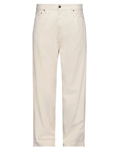 Carhartt Man Pants Ivory Size 33 Cotton In White