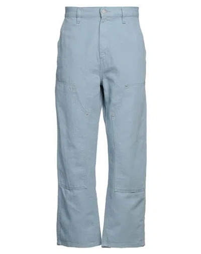 Carhartt Man Pants Light Blue Size S Cotton, Linen