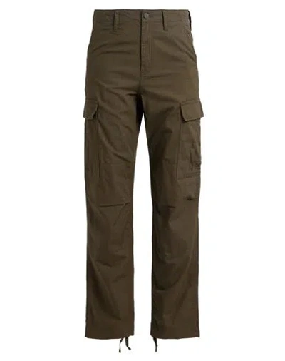 Carhartt Man Pants Military Green Size 28w-32l Cotton In Brown