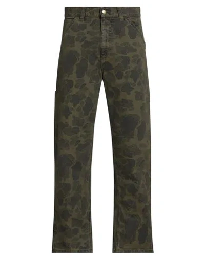 Carhartt Man Pants Military Green Size Xs Organic Cotton