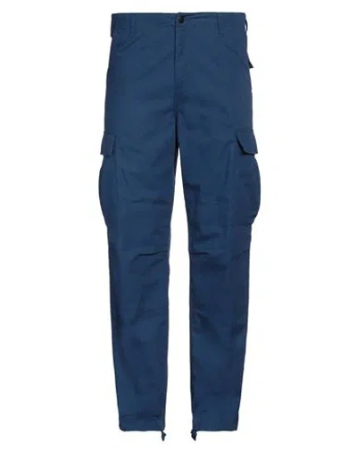 Carhartt Man Pants Navy Blue Size 34w-32l Cotton In Navy Blue