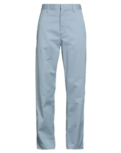 Carhartt Man Pants Sky Blue Size 33w-32l Polyester, Cotton