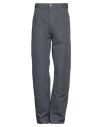 Carhartt Man Pants Slate Blue Size 34w-34l Organic Cotton In Blue
