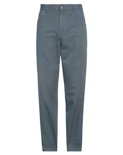 Carhartt Man Pants Slate Blue Size 28w-32l Organic Cotton In Green