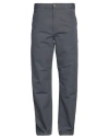 Carhartt Man Pants Slate Blue Size 34w-34l Organic Cotton In Blue