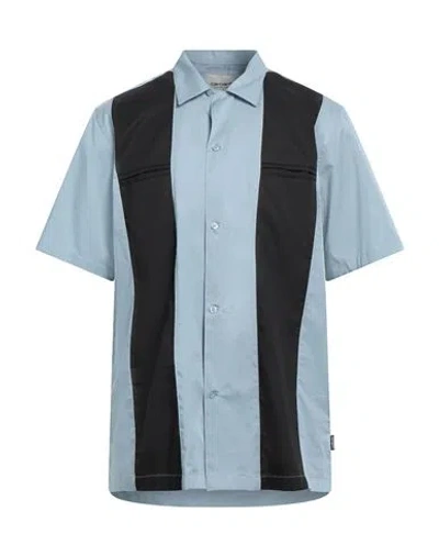 Carhartt Man Shirt Light Blue Size S Tencel, Cotton In Multi