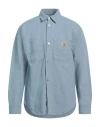 Carhartt Man Shirt Light Blue Size Xl Cotton, Linen