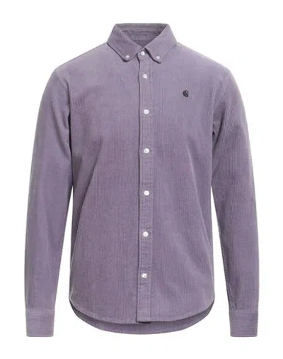 Carhartt Man Shirt Light Purple Size S Cotton