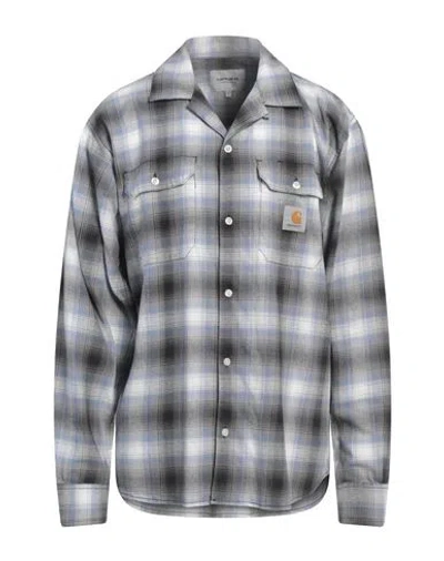 Carhartt Man Shirt Slate Blue Size Xl Cotton In Multi