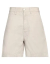 Carhartt Man Shorts & Bermuda Shorts Beige Size S Cotton, Linen