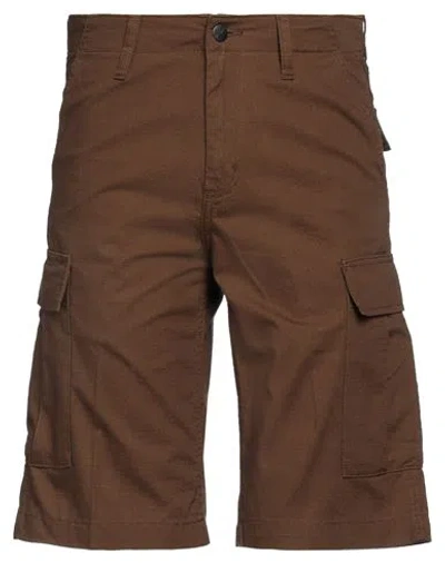 CARHARTT CARHARTT MAN SHORTS & BERMUDA SHORTS DARK BROWN SIZE 29 COTTON