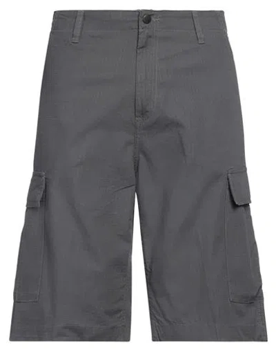 Carhartt Man Shorts & Bermuda Shorts Lead Size 33 Cotton In Grey