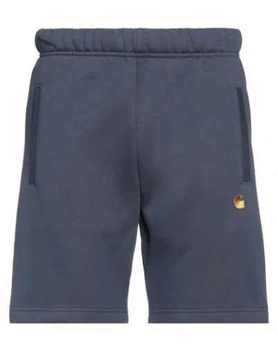 Carhartt Man Shorts & Bermuda Shorts Navy Size Xs Cotton, Polyester In Blue
