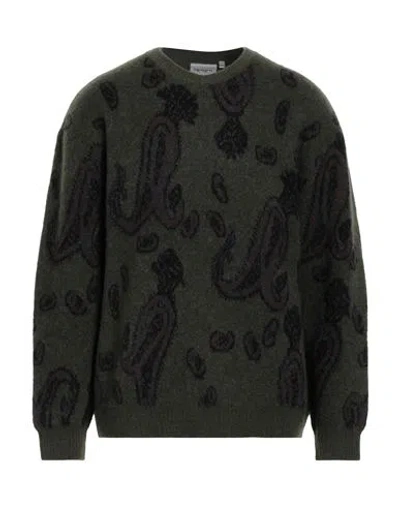 Carhartt Man Sweater Military Green Size L Nylon, Wool, Alpaca Wool, Elastane In Gray