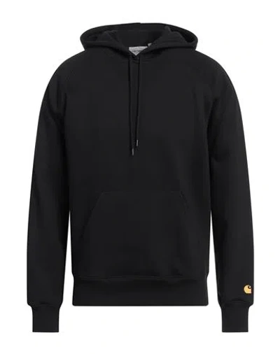 Carhartt Man Sweatshirt Black Size Xl Cotton, Polyester