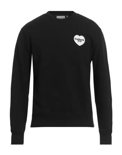 Carhartt Man Sweatshirt Black Size Xs Cotton, Polyester, Elastane
