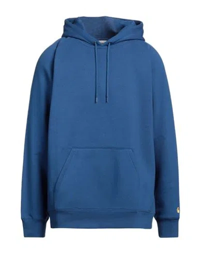 CARHARTT CARHARTT MAN SWEATSHIRT BLUE SIZE XS COTTON, POLYESTER, ELASTANE