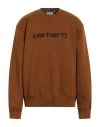 Carhartt Man Sweatshirt Brown Size Xl Cotton, Polyester, Elastane